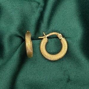 Créoles Texturées Petites - Or 18k