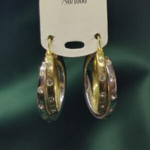 Créoles Duo d’Ors Serti - Or 18k