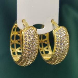 Créoles Épaisses Serties - Or 18k