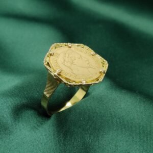 Bague porte pièce ( mayda, pièce de 10F)-Or 18k