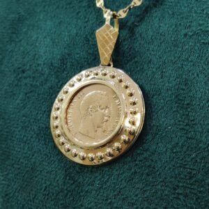 Pendentif porte-pièce Plein - Or 18k