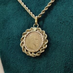 Pendentif porte-pièce Corde - Or 18k