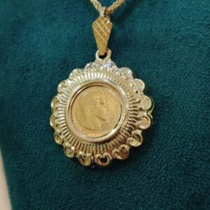 Pendentif porte-pièce Fleur - Or 18k