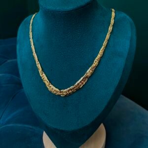 Collier maille royale écrasée-Or 18k