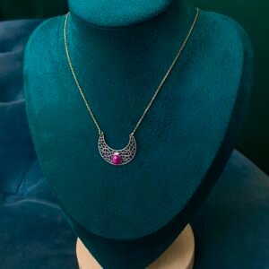 Collier deux or Rubis étoilé-Or 18k