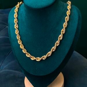 Chaîne Maille corde 8mm - Or 18k