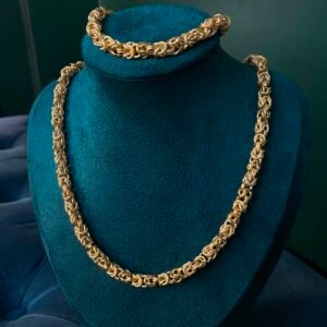 Parure maille royale (collier + bracelet) - Or 18k
