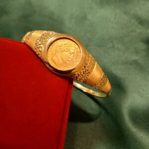 bracelet montre 10 franc ciselé brossé, 17g