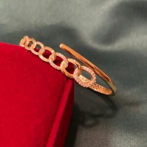 bracelet charnière modèle gourmette zircon, or 18k, 9.4g