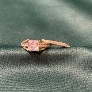 duo or jaune, pierre carrée, 4.28g, taille 49.5