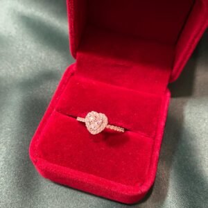 bague cœur or blanc, 2.88g, taille 52